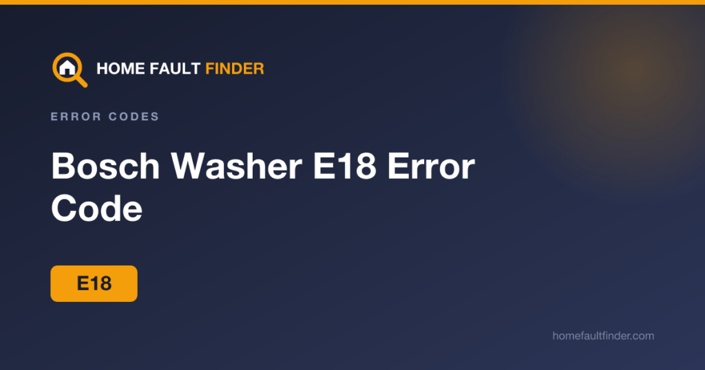 Bosch Washer E18 Error Code: Drainage Fault
