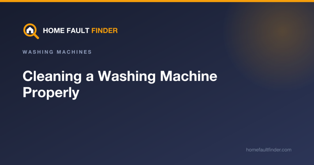 Cleaning a Washing Machine Properly