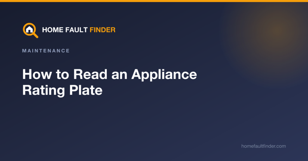 How to Read an Appliance Rating Plate