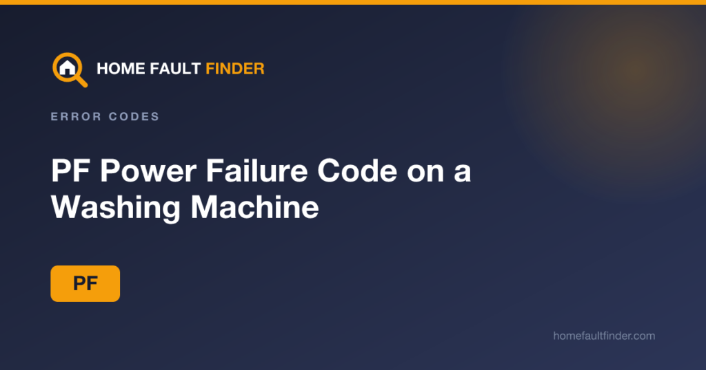 PF Power Failure Code on a Washing Machine: What to Do