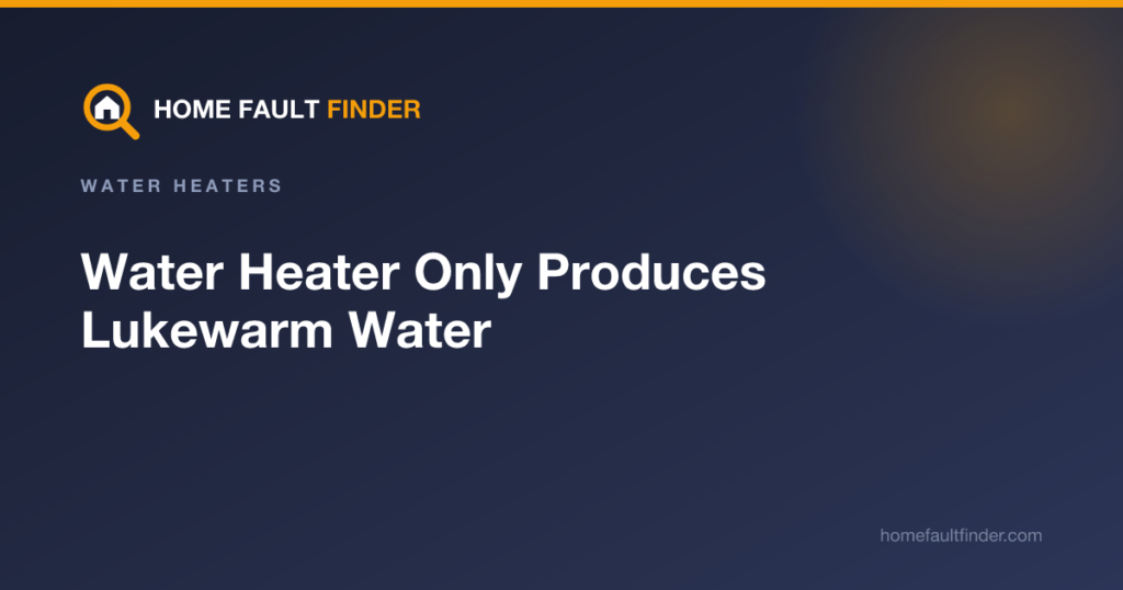 Water Heater Only Produces Lukewarm Water: What to Check