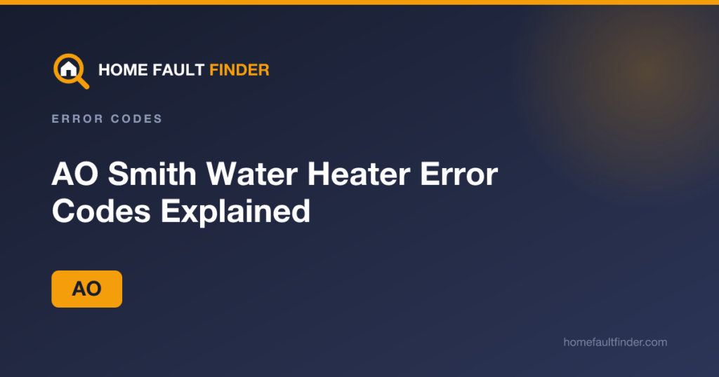 AO Smith Water Heater Error Codes Explained