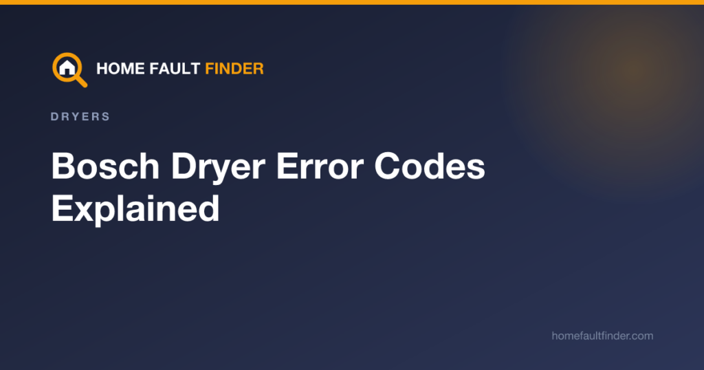 Bosch Dryer Error Codes Explained