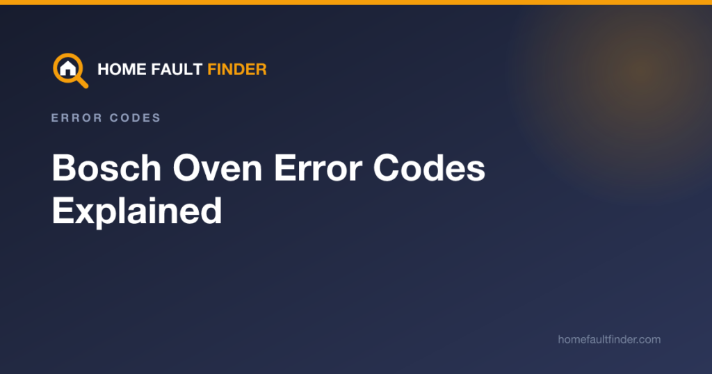 Bosch Oven Error Codes Explained