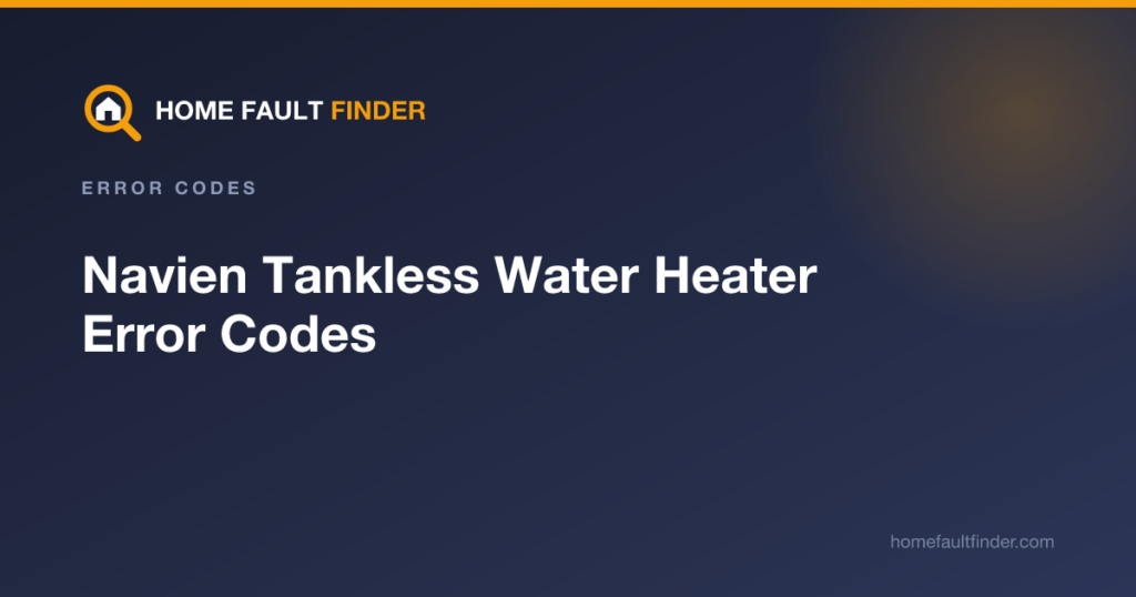 Navien Tankless Water Heater Error Codes