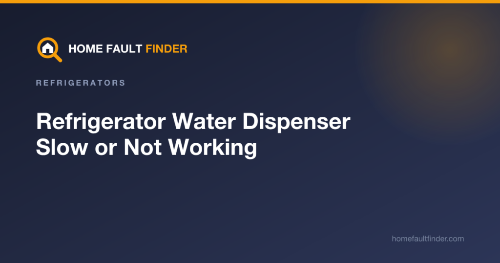 Refrigerator Water Dispenser Slow or Not Working