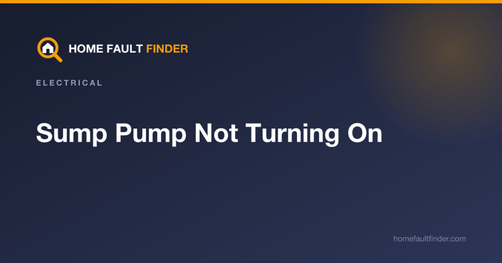 Sump Pump Not Turning On