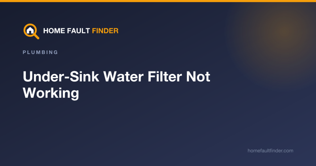 Under-Sink Water Filter Not Working
