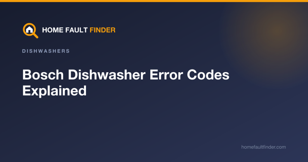 Bosch Dishwasher Error Codes Explained