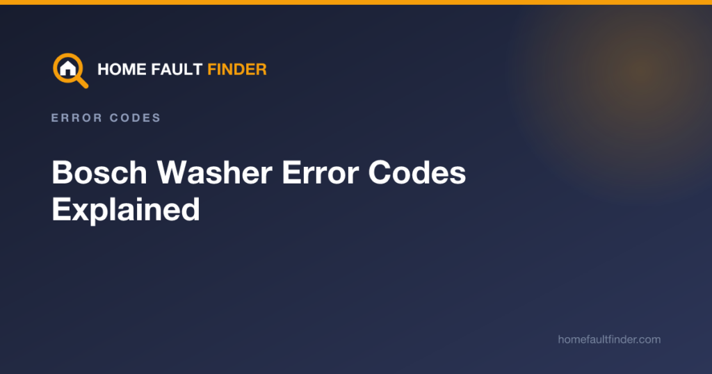 Bosch Washer Error Codes Explained