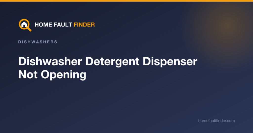 Dishwasher Detergent Dispenser Not Opening