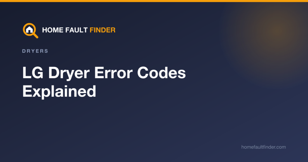 LG Dryer Error Codes Explained