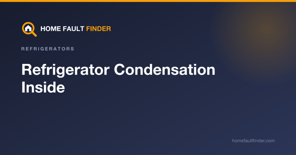 Refrigerator Condensation Inside