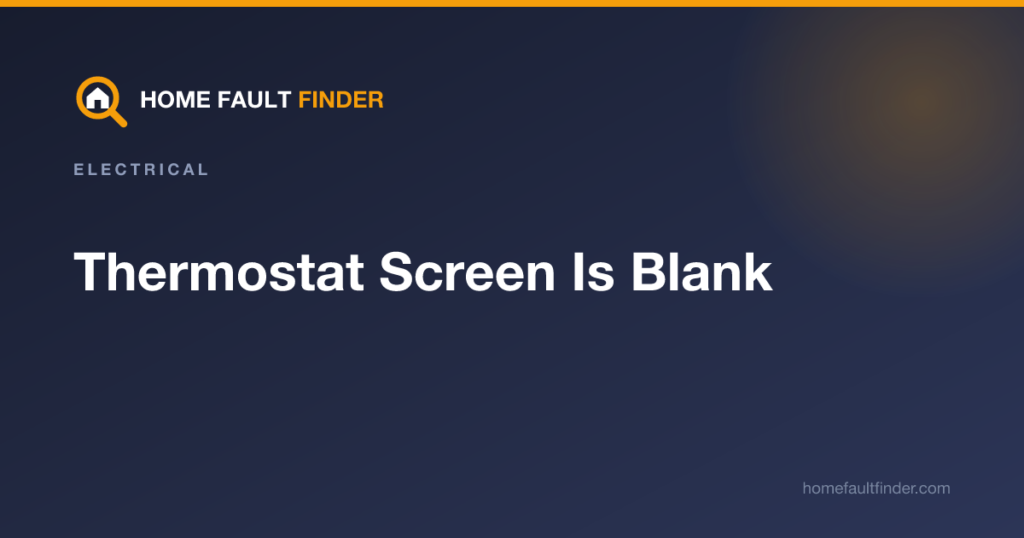 Thermostat Screen Is Blank