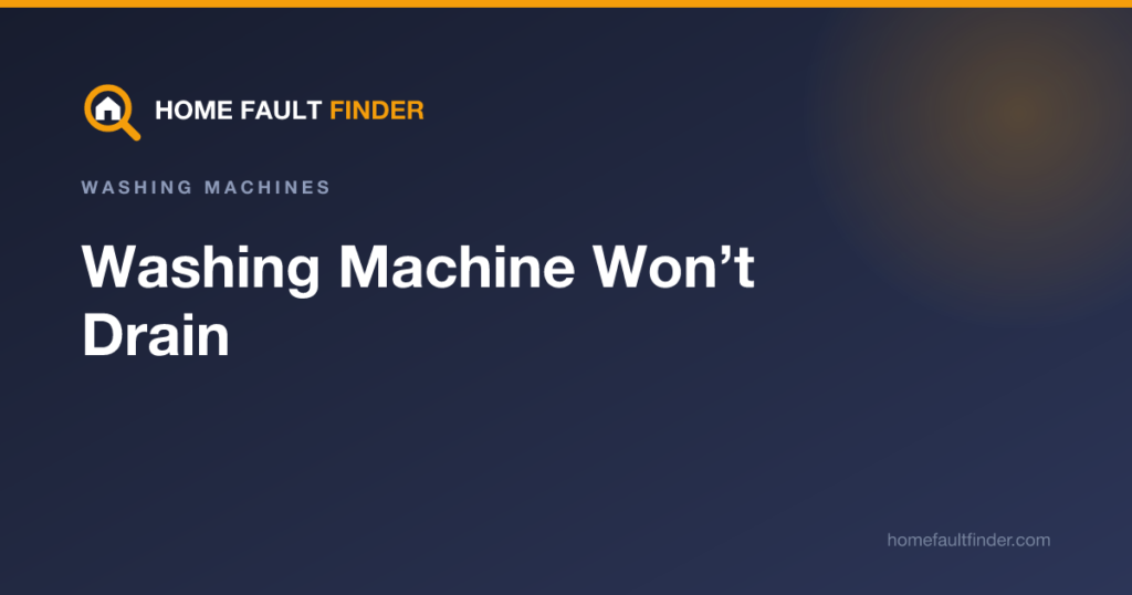 Washing Machine Won’t Drain