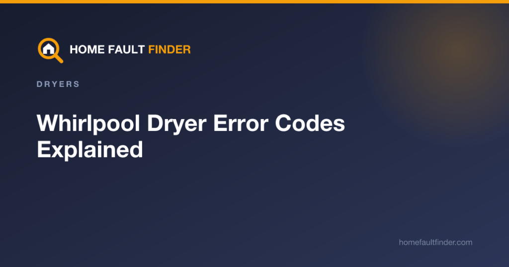 Whirlpool Dryer Error Codes Explained